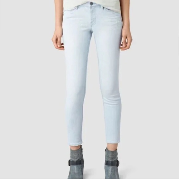 All Saints Mast Cropped Light Wash Jeans - Picture 3 of 10